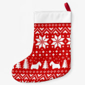 Scottish Terrier Scottie Dogs Silhouettes Pattern Kleine Kerstsok (Achterkant)