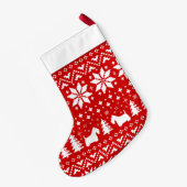 Scottish Terrier Scottie Dogs Silhouettes Pattern Kleine Kerstsok (Achterkant (Hangend))