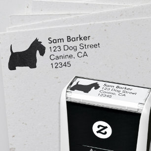 Scottish Terrier Scottie Hond Retouradres Zelfinktende Stempel