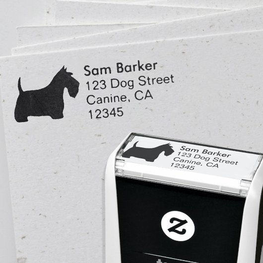 Scottish Terrier Scottie Hond Retouradres Zelfinktende Stempel