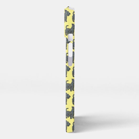 Scottish Terrier Scottie Hond SilhouetteGrid Geel iPhone Hoesje (Linkerkant)