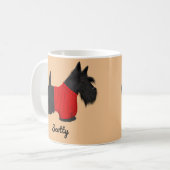 Scottish Terrier (Scotty Dog) in Red Sweater Koffiemok (Voorkant links)