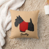 Scottish Terrier (Scotty Dog) in Red Sweater Kussen (Deken)