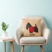 Scottish Terrier (Scotty Dog) in Red Sweater Kussen (Stoel)