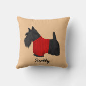 Scottish Terrier (Scotty Dog) in Red Sweater Kussen (Achterkant)