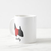 Scottish Terrier (Scotty Dog) in Sweater on White Koffiemok (Voorkant links)
