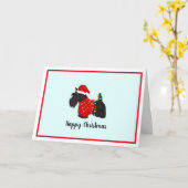 Scottish Terrier (Scotty Dog) Kerstmis Kaart (Gele Bloem)