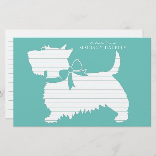 Scottish Terrier Scotty Dog Puppy Scottie Briefpapier (Voorkant / Achterkant)