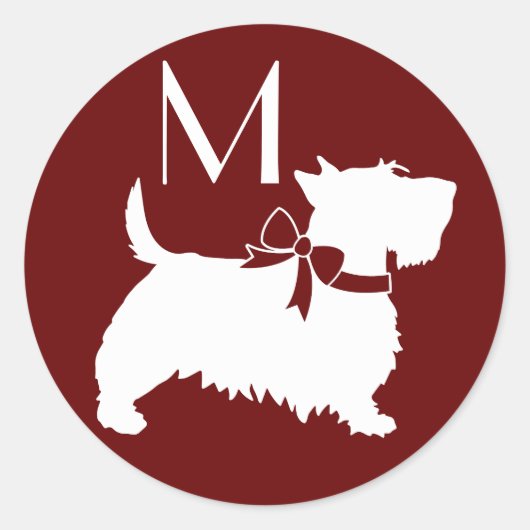 Scottish Terrier Scotty Dog Puppy Scottie Classic Ronde Sticker (Voorkant)