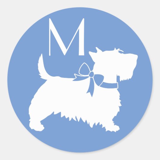 Scottish Terrier Scotty Dog Puppy Scottie Ronde Sticker (Voorkant)