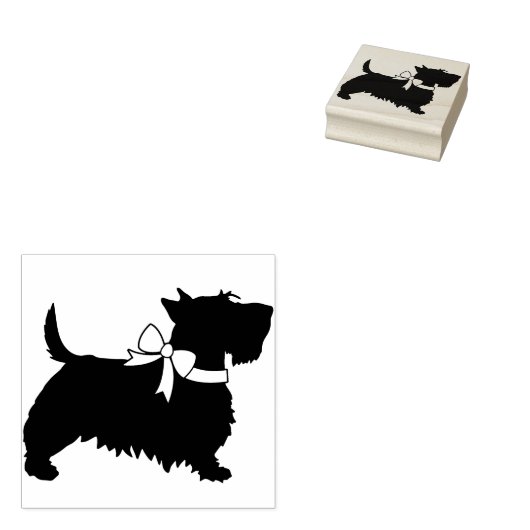 Scottish Terrier Scotty Dog Puppy Scottie Rubberstempel (Gestempeld)