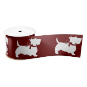 Scottish Terrier Scotty Dog Puppy Scottie Satin Ri Satijnen Lint (Spoel)