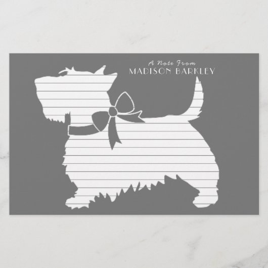 Scottish Terrier Scotty Dog Puppy Scottie Statione Briefpapier (Voorkant)