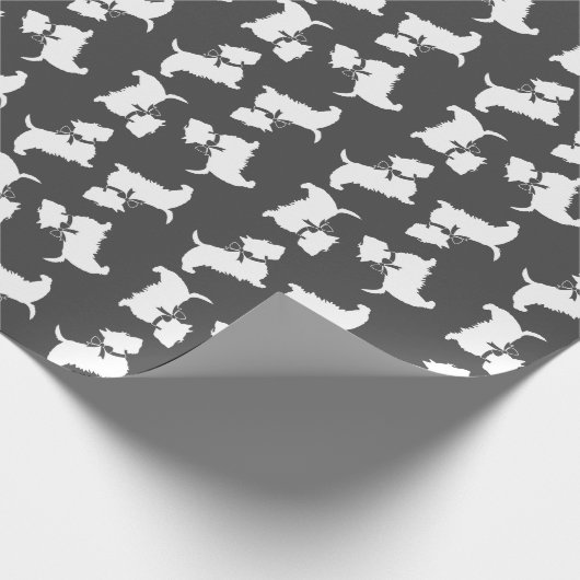 Scottish Terrier Scotty Dog Puppy Scottie Wrapping Cadeaupapier (Hoek)