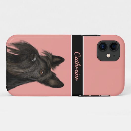 Scottish Terrier (Scotty Dog) - Roze Case-Mate iPhone Case (Achterkant (horizontaal))