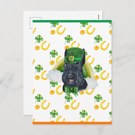 Scottish Terrier Shamrock St. Patricks Day Feestdagenkaart (Voorkant / Achterkant)