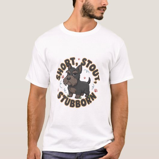 Scottish Terrier (Short, stout, stubborn)  T-shirt (Voorkant)