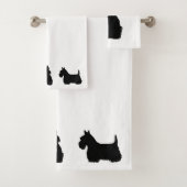 Scottish Terrier/silhouet - kies je eigen kleur Bad Handdoek (Insitu)