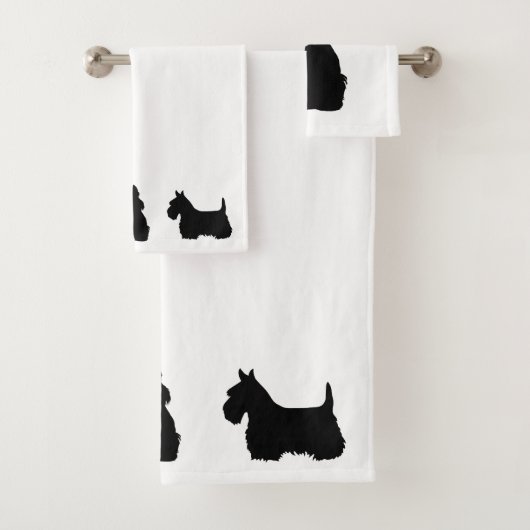 Scottish Terrier/silhouet - kies je eigen kleur Bad Handdoek (Insitu)