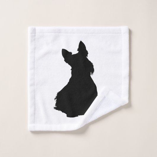 Scottish Terrier/silhouet - kies je eigen kleur Bad Handdoek (Wasdoekje)