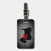 Scottish Terrier, silhouette, bow, granite Silver Bagagelabel (Voorkant verticaal)