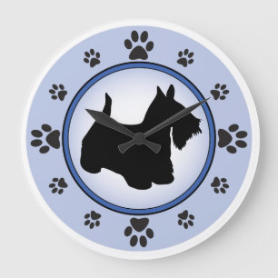 Scottish Terrier Silhouette Grote Klok