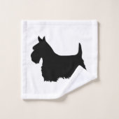 Scottish Terrier, silhouette - kies je eigen kleur Bad Handdoek (Wasdoekje)