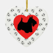 Scottish Terrier Silhouette met hart Keramisch Ornament (Voorkant)
