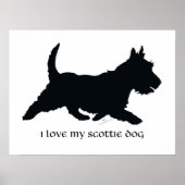 Scottish Terrier Silhouette Poster (Voorkant)