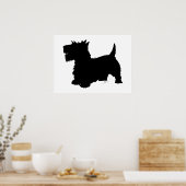 Scottish Terrier Silhouette Poster (Keuken)