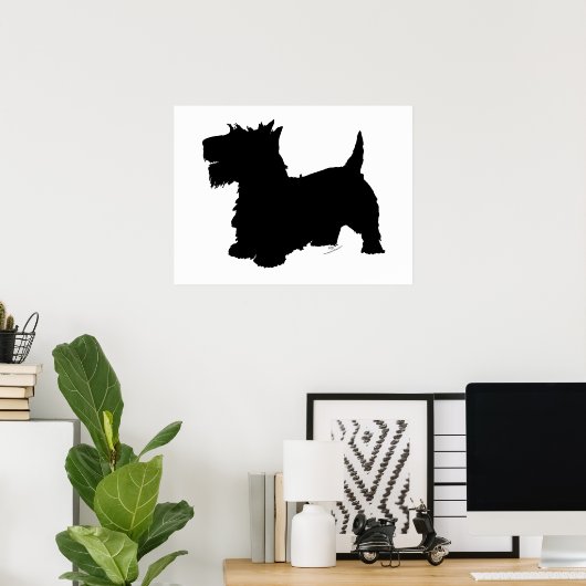 Scottish Terrier Silhouette Poster (Thuiskantoor)