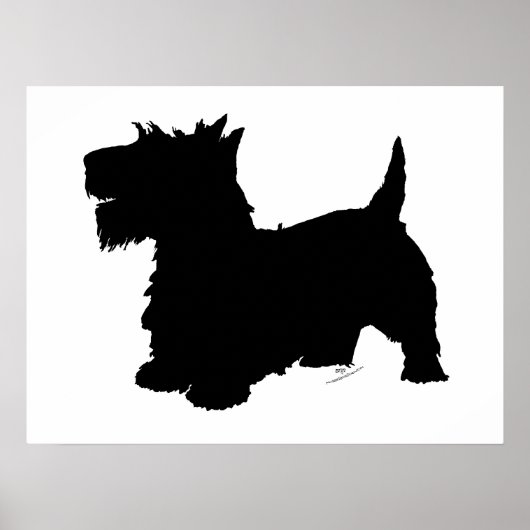 Scottish Terrier Silhouette Poster (Voorkant)