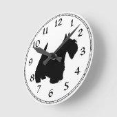Scottish Terrier Silhouette Ronde Klok (Hoek)