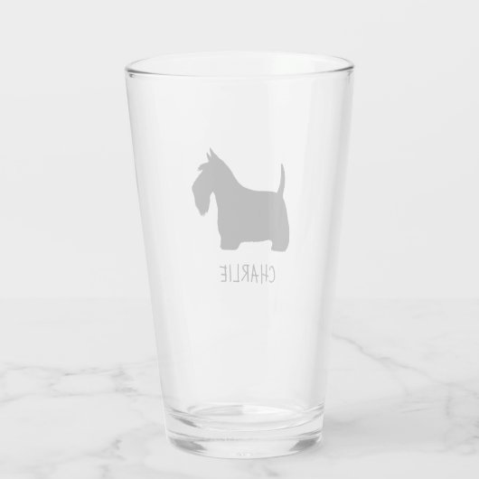 Scottish Terrier Silhouette | Scottie Dog Custom Glas (Achterkant)