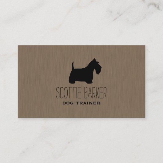 Scottish Terrier Silhouette | Scottie Dog Visitekaartje (Voorkant)