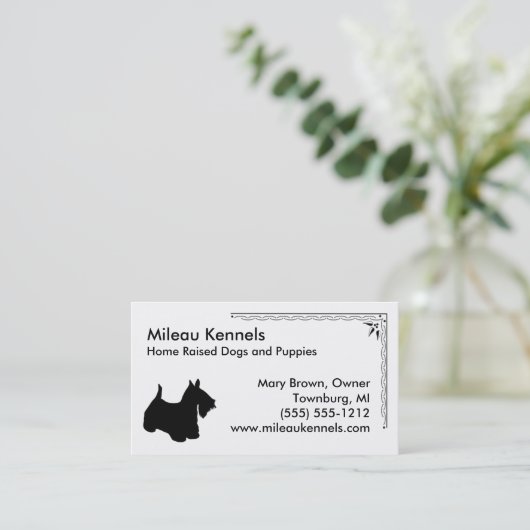 Scottish Terrier Silhouette Visitekaartje (Staand voorkant)
