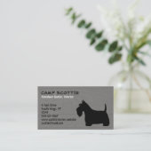 Scottish Terrier Silhouette Wood Grain Style Visitekaartje (Staand voorkant)