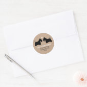 Scottish Terrier Silhouettes Retouradres Ronde Sticker (Envelop)