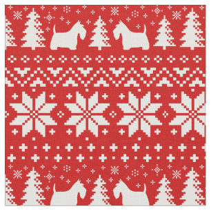 Scottish Terrier Silhouettes Scottie Dog Kerstmis Stof