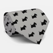 Scottish Terrier Silhouettes Scottie Dogs Pattern Stropdas (Opgerold)