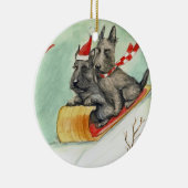 Scottish Terrier Sleigh Ride Art Ornament (Rechts)