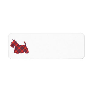 Scottish Terrier Stewart Tartan Etiket