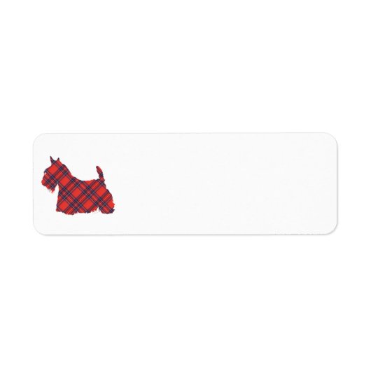 Scottish Terrier Stewart Tartan Etiket (Voorkant)