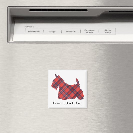 Scottish Terrier Stewart Tartan Magneet (Insitu (Vaatwasser))