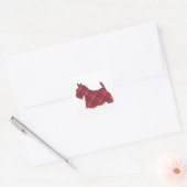 Scottish Terrier Stewart Tartan Vierkante Sticker (Envelop)