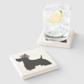 Scottish Terrier Stone Onderzetter (Zijkant)
