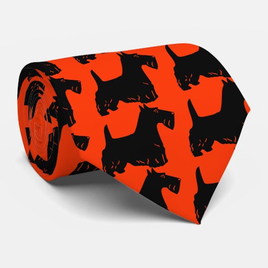 Scottish Terrier Stropdas (Opgerold)