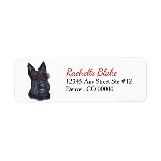 Scottish Terrier Sunbric Return-adres Etiket (Voorkant)