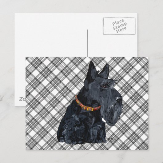 Scottish Terrier Tartan Kaart (Voorkant / Achterkant)