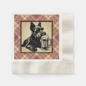 Scottish Terrier Tartan Plaid Earthtones Servet (Voorkant)